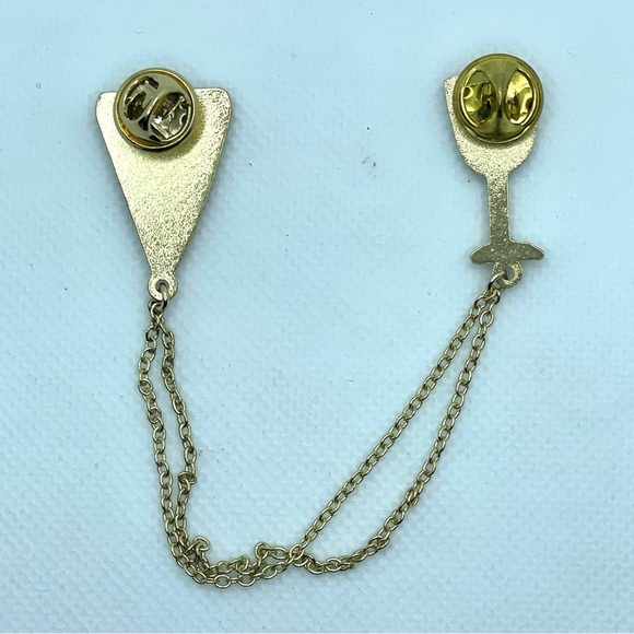 Pizza & Wine Enamel Collar Pins - Picture 2 of 2